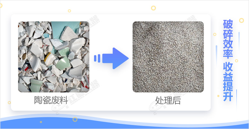 陶瓷廢料處理前后對比 陶瓷廢料處理前后對比