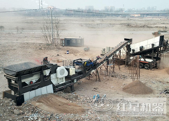 流動石子破碎機客戶生產現(xiàn)場