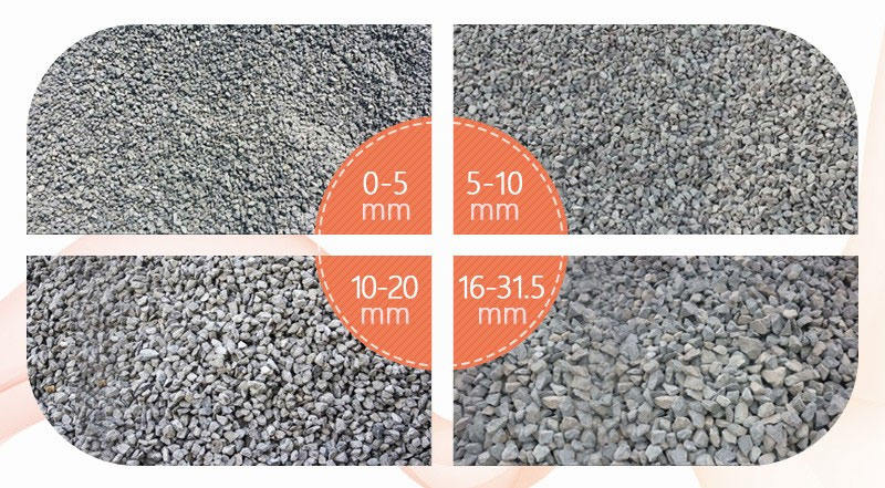 經(jīng)制砂機(jī)處理后的幾種人工骨料展示